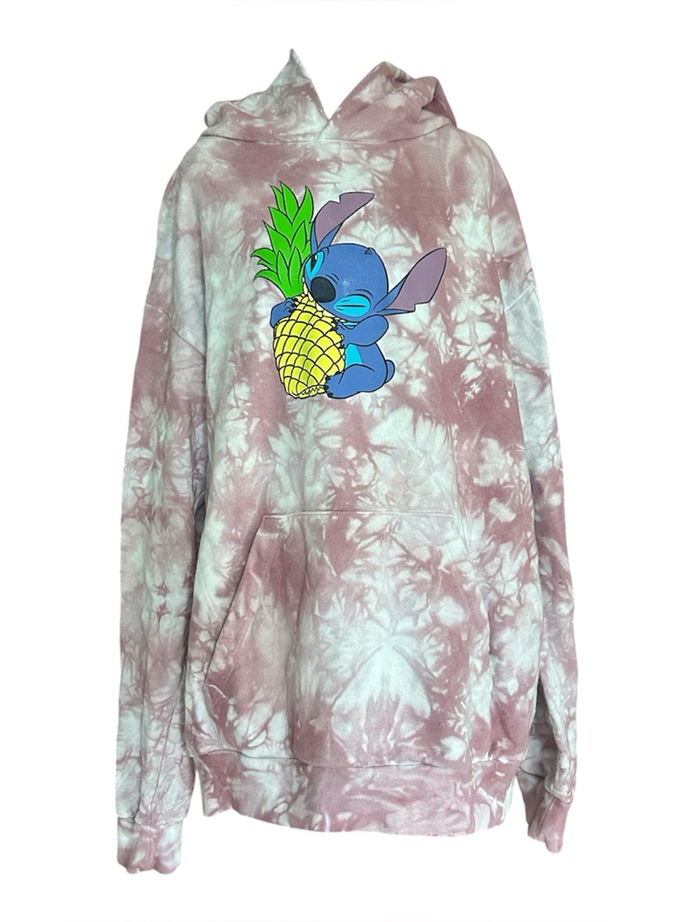 Love Your Melon x Disney Stitch Tie Dye Pink White Pineapple Hoodie Medium M